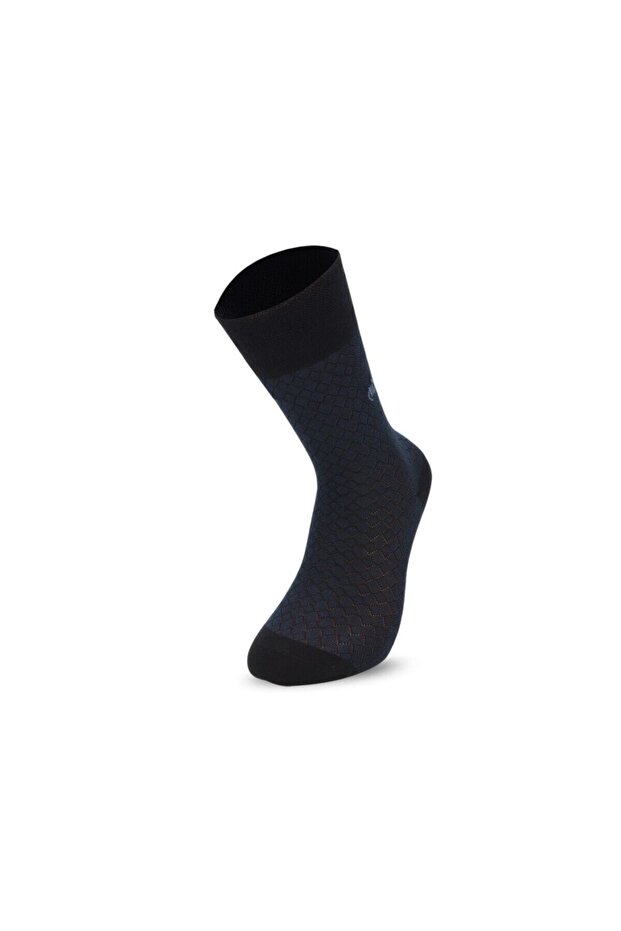 جوارب رجالية باللون الأزرق الداكن مكونة من 3 قطع من الخيزران بدون خياطة M1816