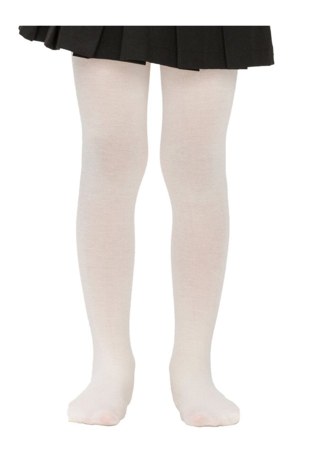 Girl's Cotton Pantyhose White