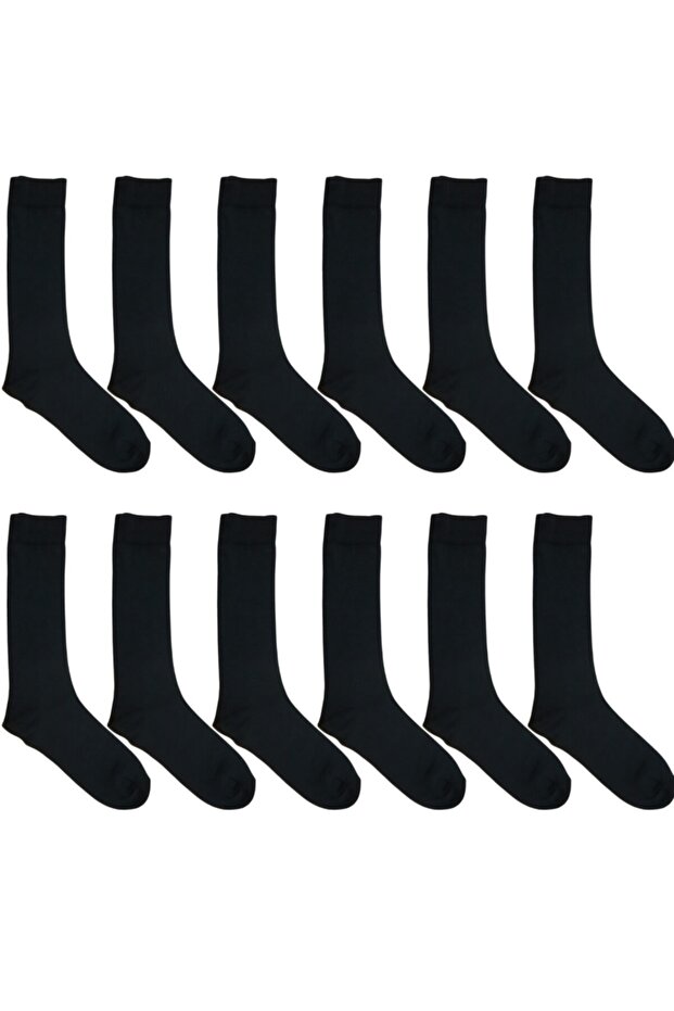 Pack of 12 - Black Color 4 Seasons Long Boots Socks Novice and Belayed Military Material