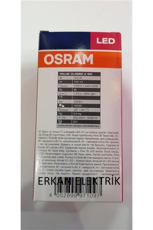Osram 13 Watt 1521 Lumen E-27 2700k Sarı Led Ampul 13w=100w - 3