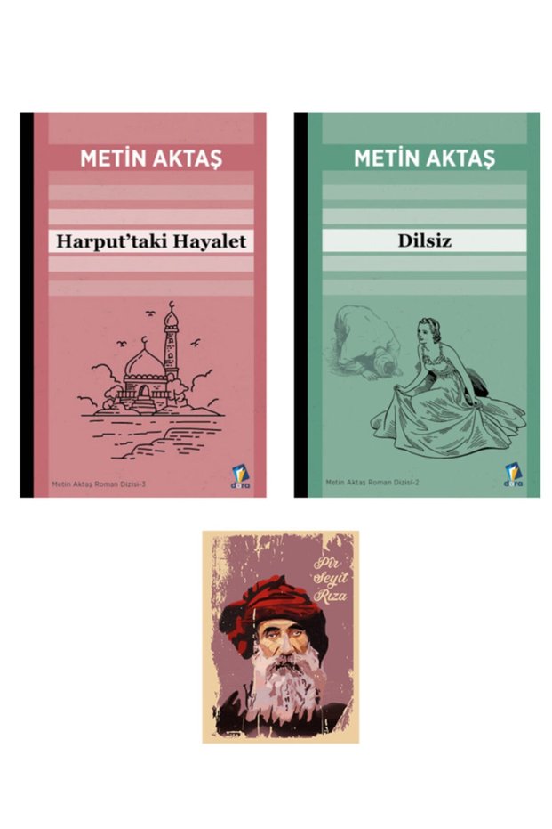 Harputtaki Hayalet - Dilsiz - Metin Aktaş Novel Set - Seyit Rıza Illustrated Notebook Set