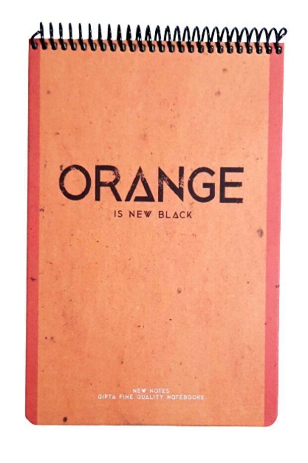 New Notes Orange Is New غطاء صلب حلزوني أسود 100 ورقة 17x24 غير مبطن