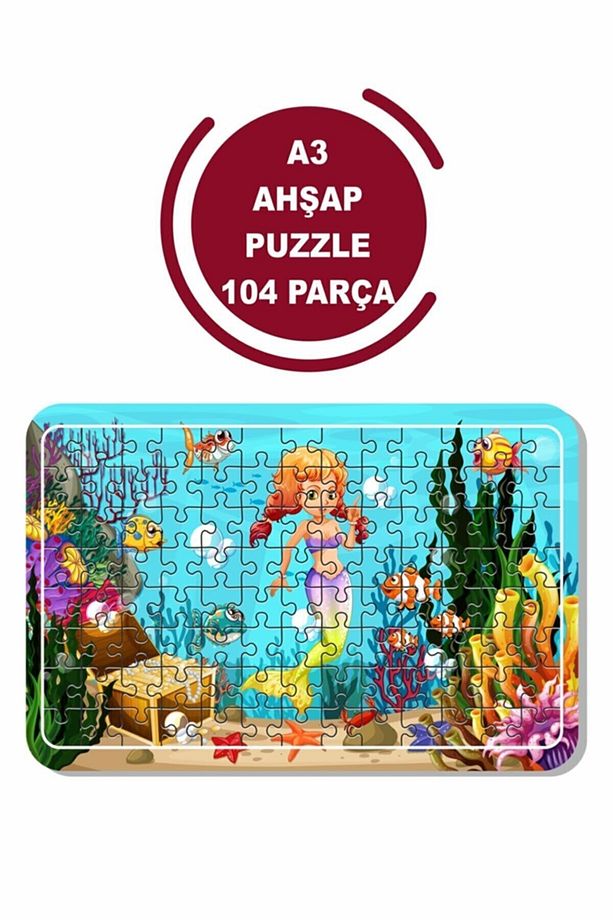 Deniz Kızı A3 104 Parça Puzzle, Oyuncak, Yapboz - 1