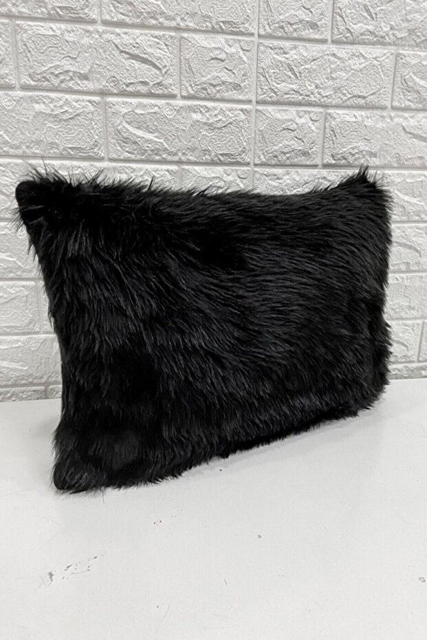 Plush Rectangular Throw Pillow Case - Black - 1