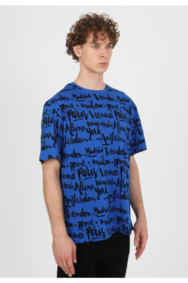 Erkek Saks Mavi Basic Pijama Takımı - 9