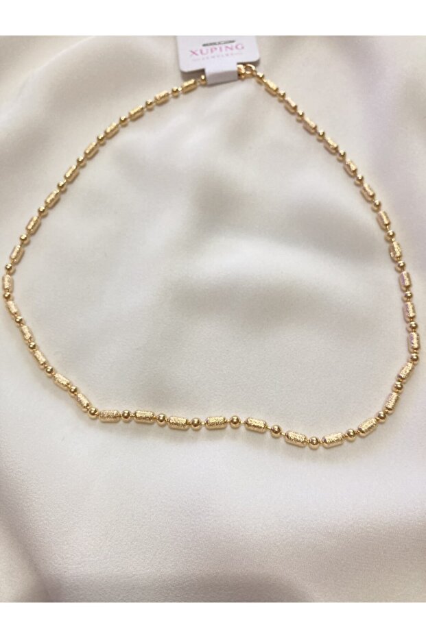 Gold Color Stick Ball Chain Necklace K79