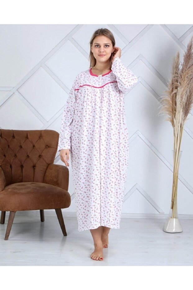 Winter Cotton Combed Mother Nightgown Pink