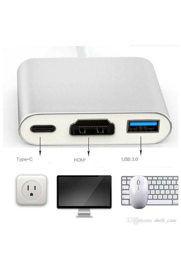 3 In 1 Type-c To Hdmi 4k Usb 3.0 Dönüştürücü Adaptör Macbook, 2015-2017, Pro, Samsung S8 S9 S10 - 1