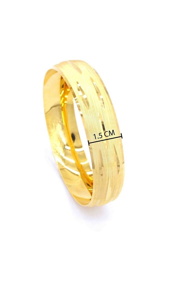 22 Ayar Altın Kaplama Demo Bilezik 1.5 Cm Kalınlık -5.8 Boy - 3