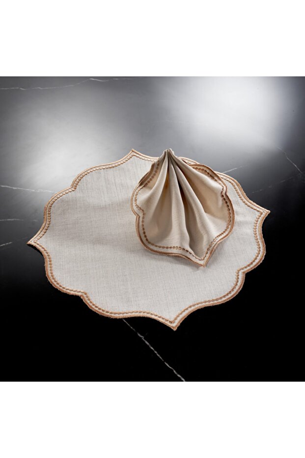 Ester 2'li Peçete Bej/bakır - 1