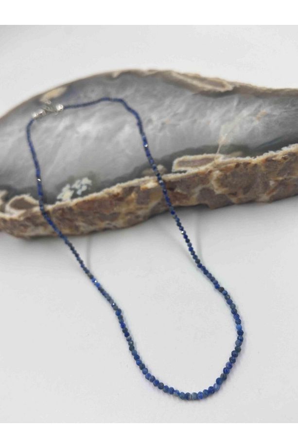 Lapis Lazuli Taşı Doğaltaş Kolye 2 Mm - 1