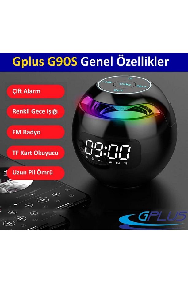 G90s Bluetooth 5.0 Çift Alarmlı Radyolu Dijital Masa Saati - 3