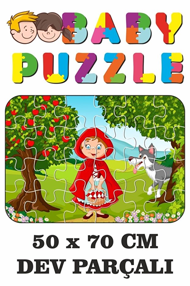 Tree with Apples, Little Red Riding Hood and the Wolf Giant Piece Fun Puzzle 50x70 Cm