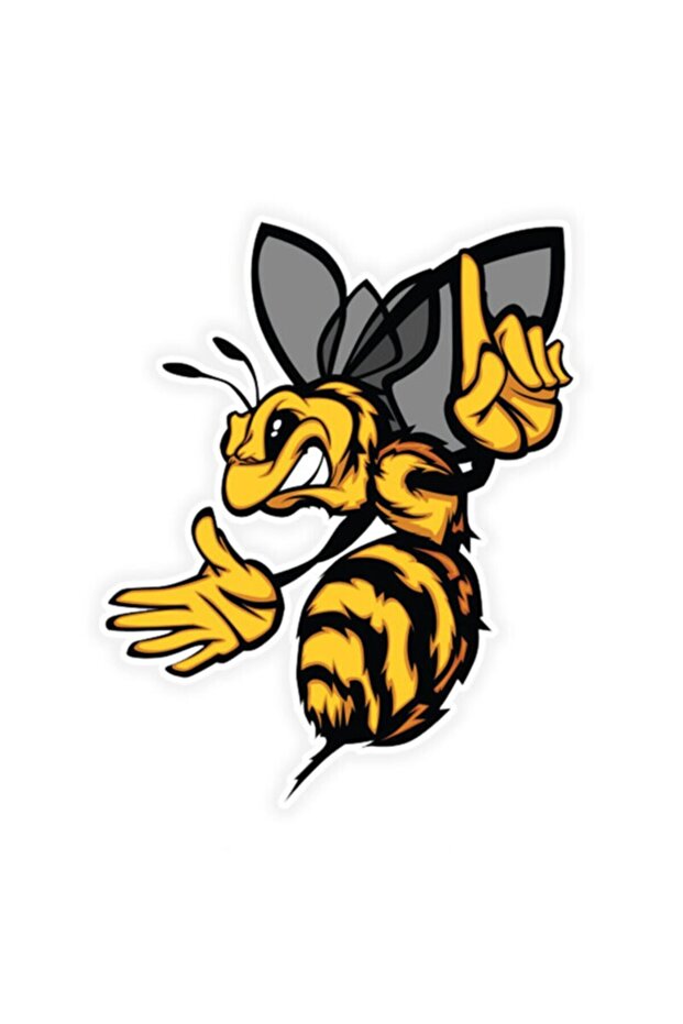 Angry Bee Colorful Cartoon Car Sticker 18cm