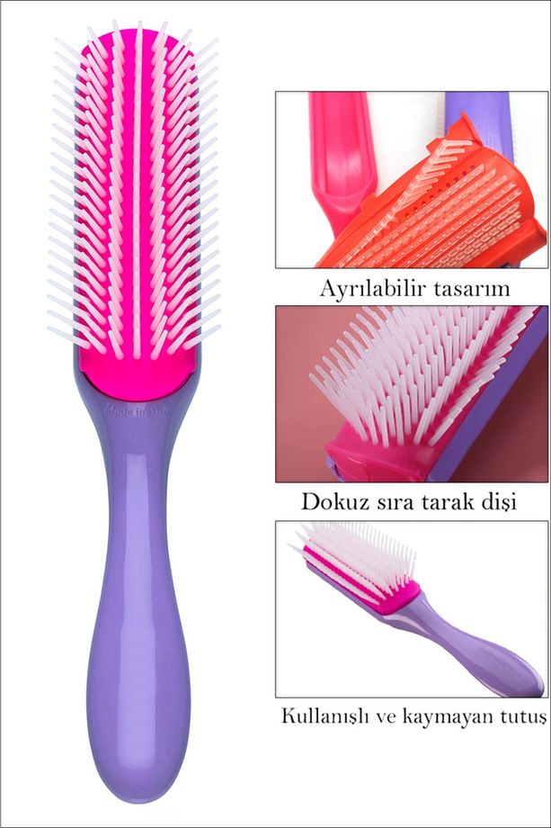 Styling Brush 9 Sıra Şekillendirme Fırçası Curly Girl Kıvırcık Kız Metodu Fırçası - 3