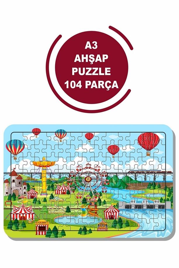 Lunapark A3 104 Parça Puzzle, Oyuncak, Yapboz - 1