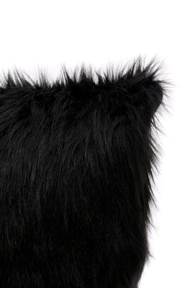 Plush Rectangular Throw Pillow Case - Black - 2