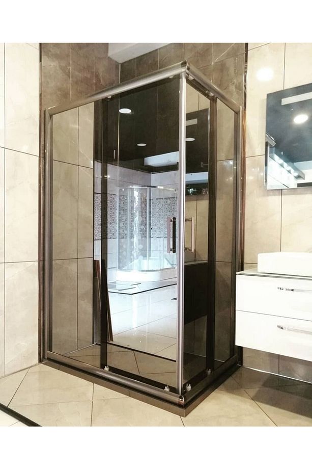 Özelduş 100*100 Cm 6mm Aynalı Cam Bronz Profil Teknesiz - 1