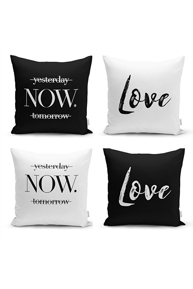 غطاء وسادة مكون من 4 قطع من Yesterday Now Tomorrow & Love