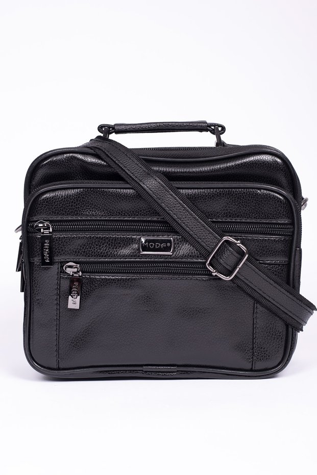 Men's Black Fashion Bu-42 Faux Leather Sling Bag