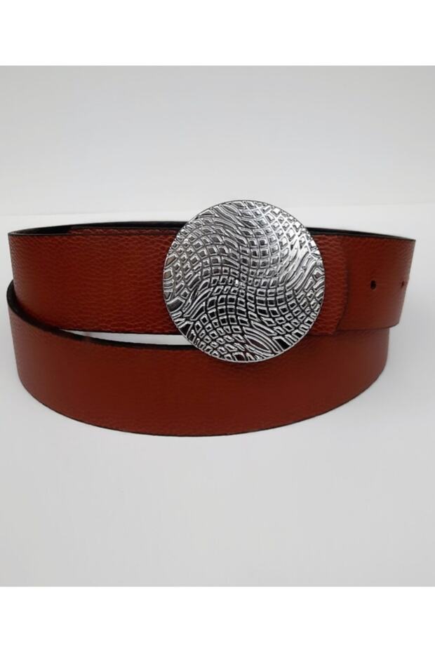 Kadın Taba Kovboy Tokalı Kemer - 1