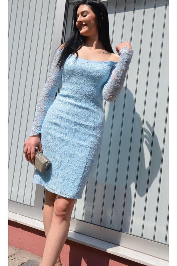 Kadın Dantelli Elbise - 2