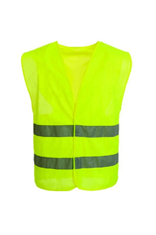 سترة تحذيرية صفراء عاكسة مقاس XL (قطعة واحدة)