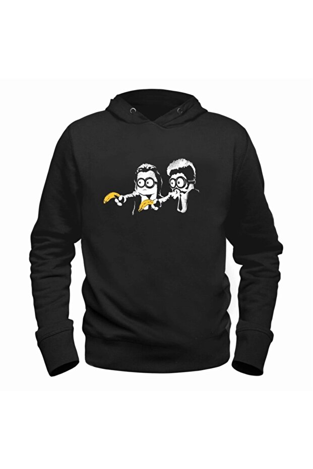 Unisex Kids Black Hooded Sweatshirt