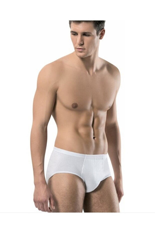 6 Pieces of 100% Cotton Men's White Briefs
