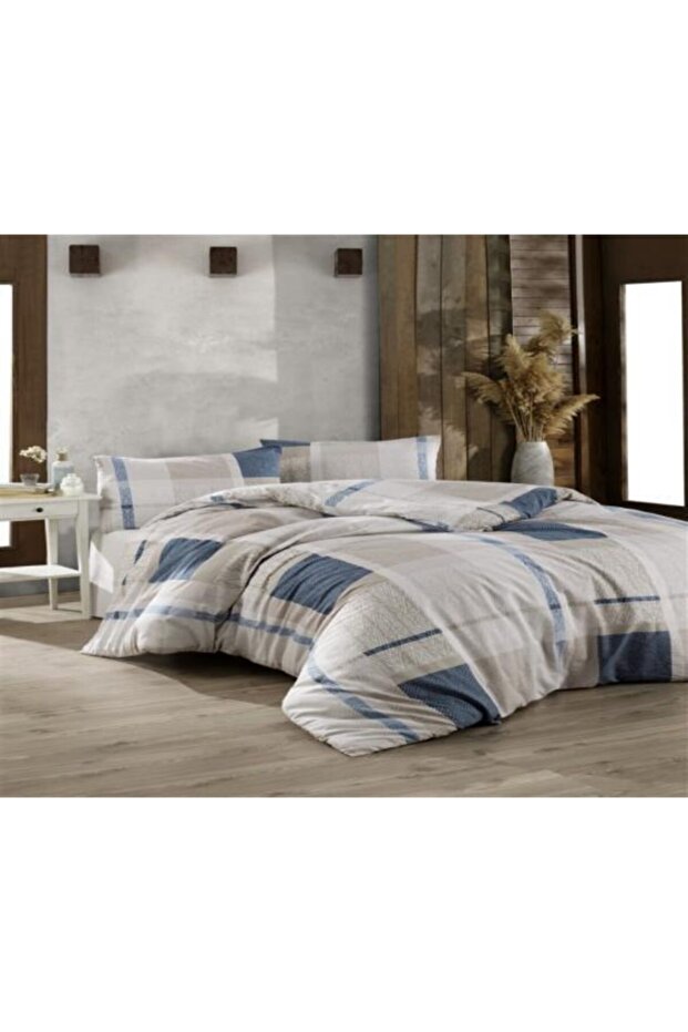 Atlas Blue Crystal Four Seasons Double Duvet Cover Set