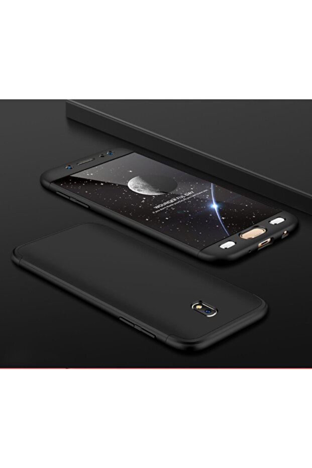 Galaxy J7 Pro Kılıf Double Dip 360 Protective Siyah - 3