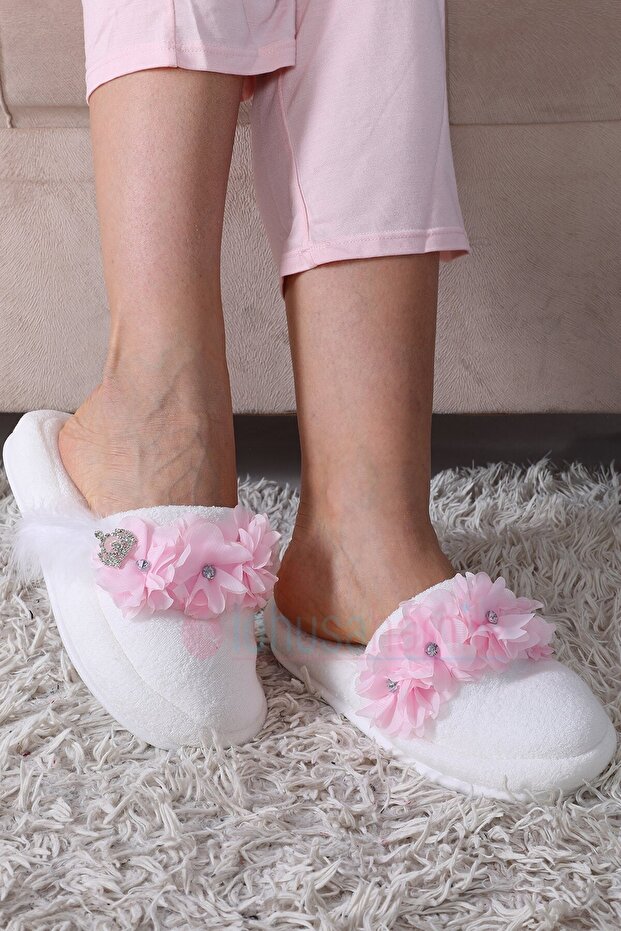 Women's Pink Lotus Maternity Slippers