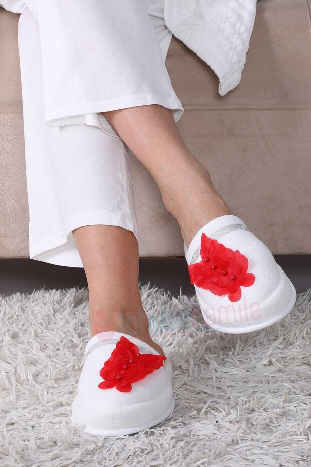 Women's Red Butterfly Maternity Slippers