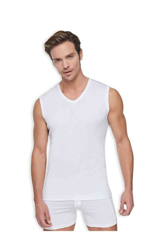 قميص داخلي أبيض للرجال - 1