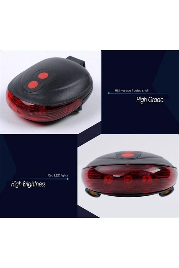 Çok Fonksiyonlu Pilli Bisiklet Led Lazer Işığı - 5