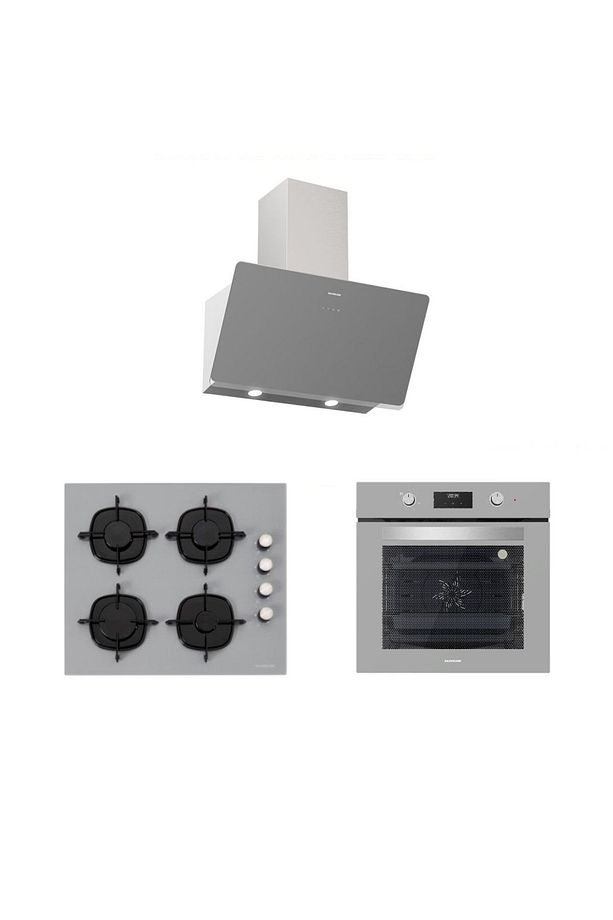 Gri Cam Ankastre Set (3457 Soho 60+CS5335S01+BO6502S02) - 1