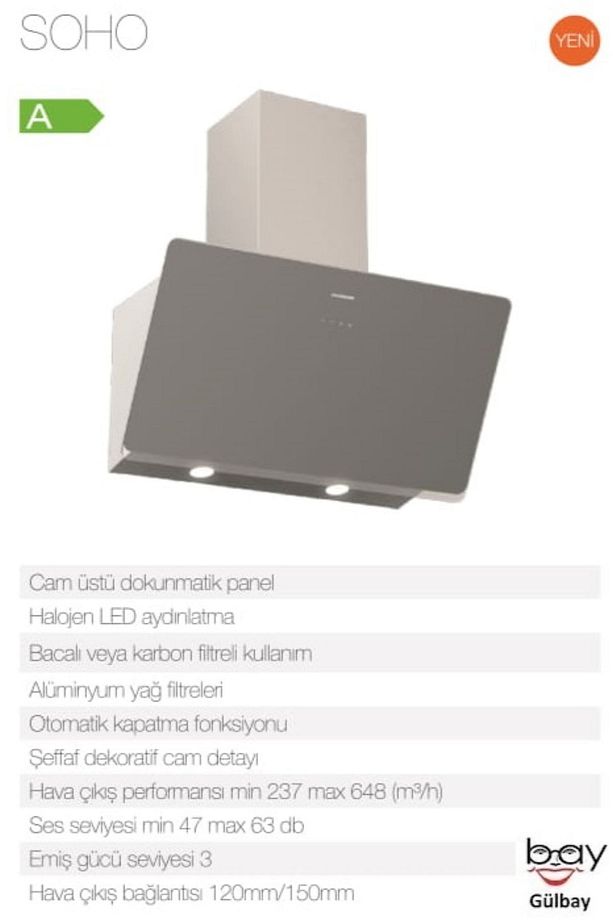 Gri Cam Ankastre Set (3457 Soho 60+CS5335S01+BO6502S02) - 8