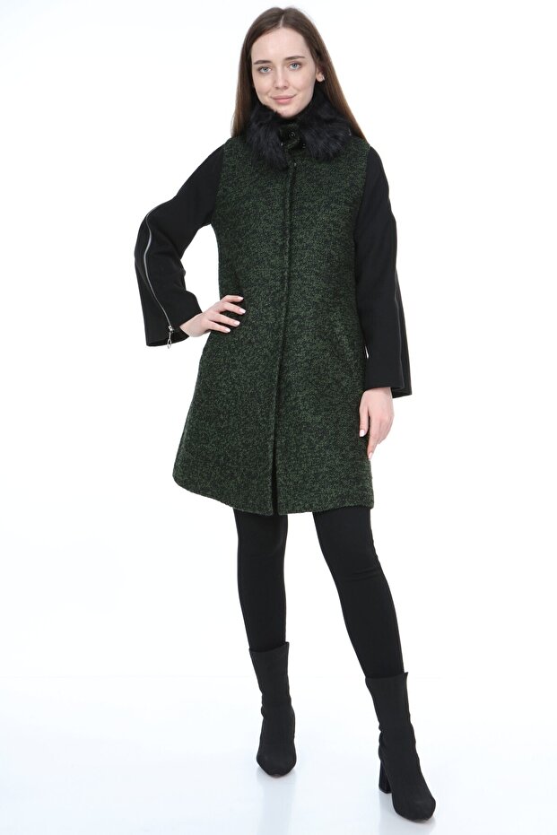 Kadın Yün Buklet Kaban - 3