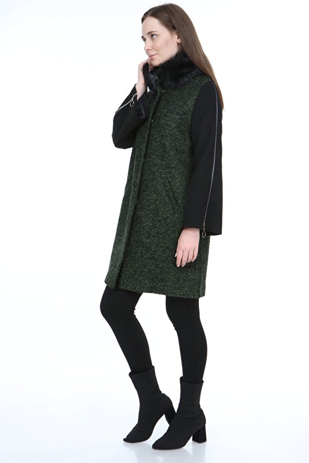 Kadın Yün Buklet Kaban - 4