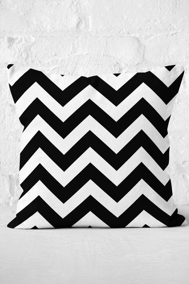 Modern Zigzag Patterned Digital Printed Decorative Pillow Cushion Cover