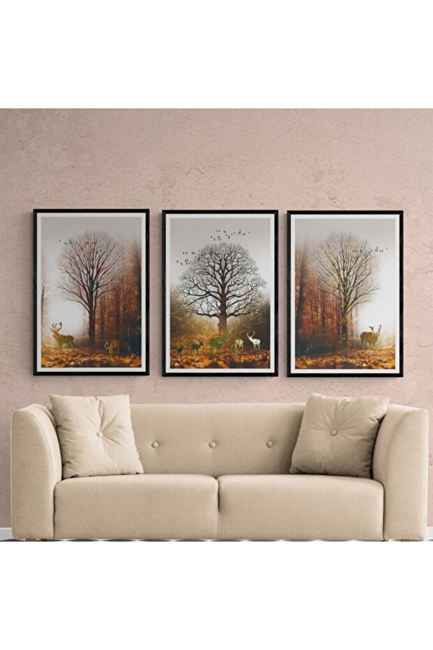 Çerçeveli Ahşap Tablo Seti 3 Prç - 1