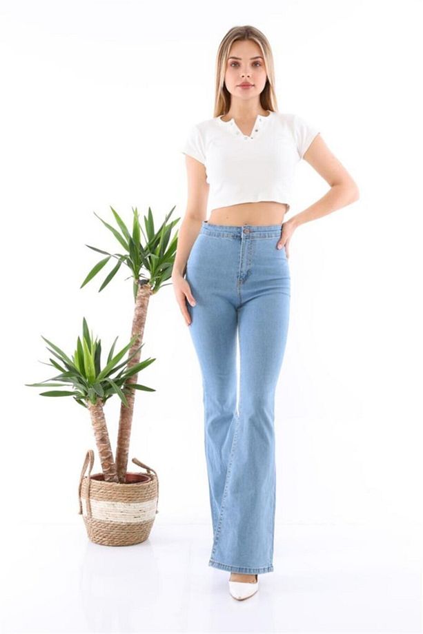 Kadın Tayt Model İspanyol Paça Pantolon - 1