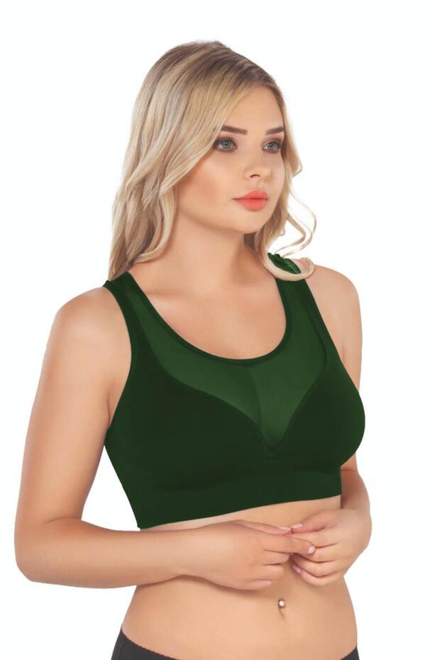 Green Emay 4028 Seamless Tulle Padding Bra Corset