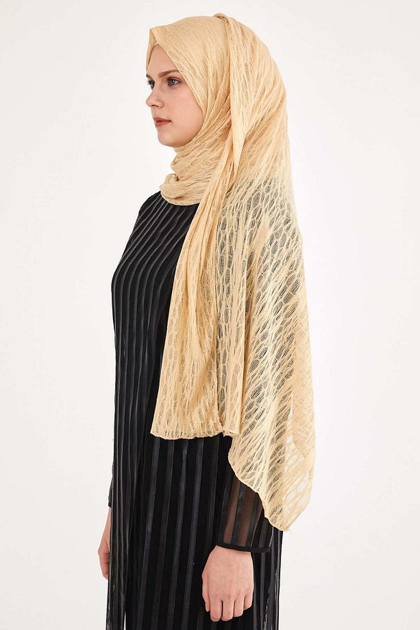 Örümcek Triko Şal - Gold - 1