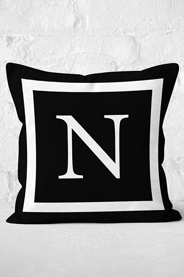 Special Design Letter N Digital Printed Throw Pillow Cover