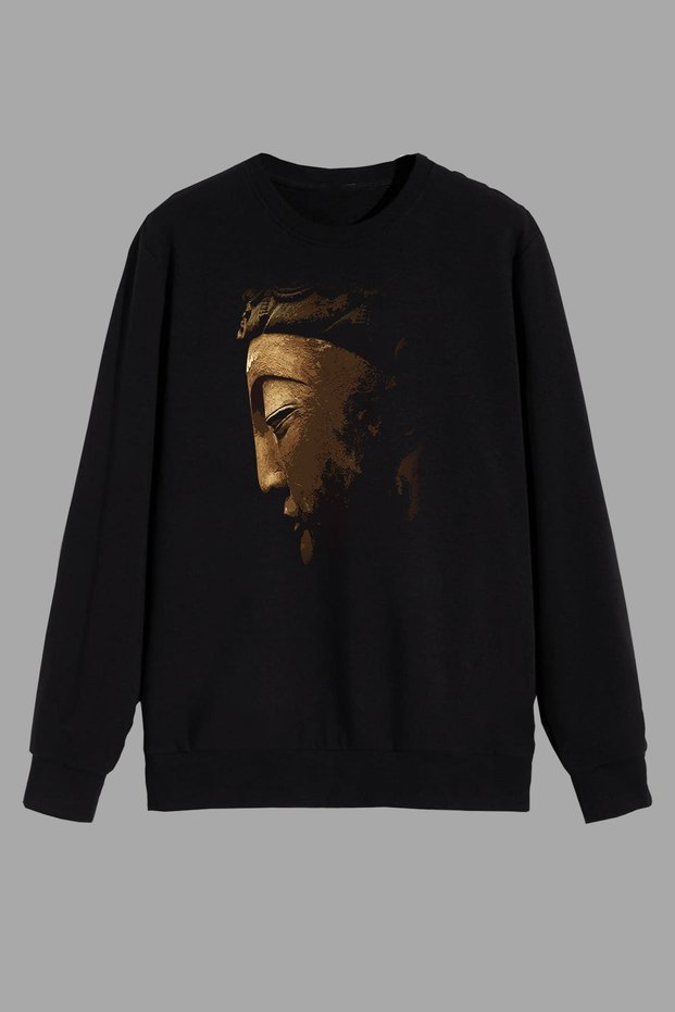 Buddha Printed Black Sweatshirt