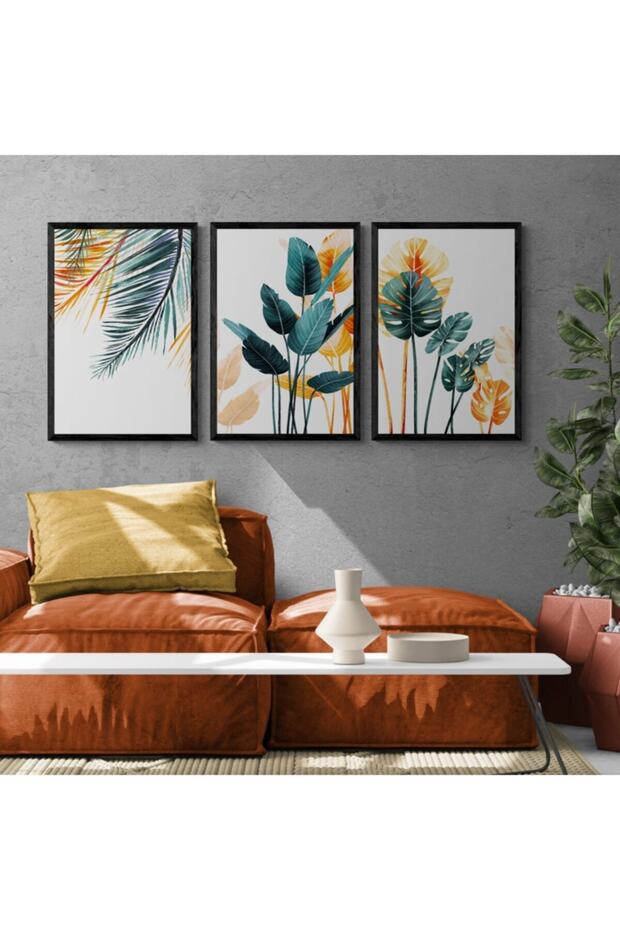 Çerçeveli Ahşap Tablo Seti 3 Prç - 1