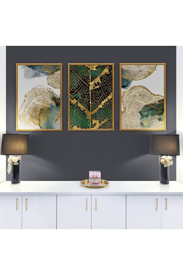 Çerçeveli Ahşap Tablo Seti 3 Prç - 1