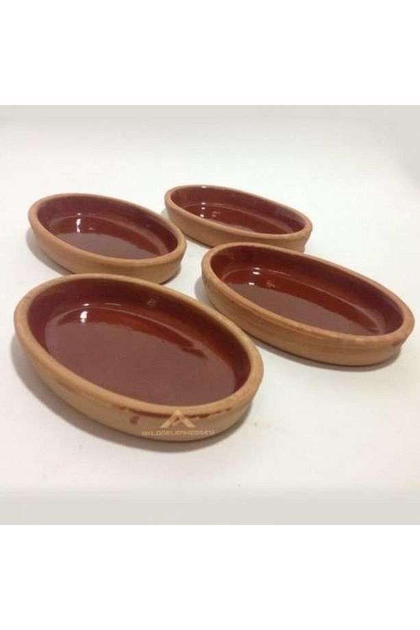 4 Adet Kahvaltı Seti 15x9cm Güveç Fırın Kabı Yüksek Isı Ee Ateşe Dayanıklı Toprak Güveç Kabı - 1