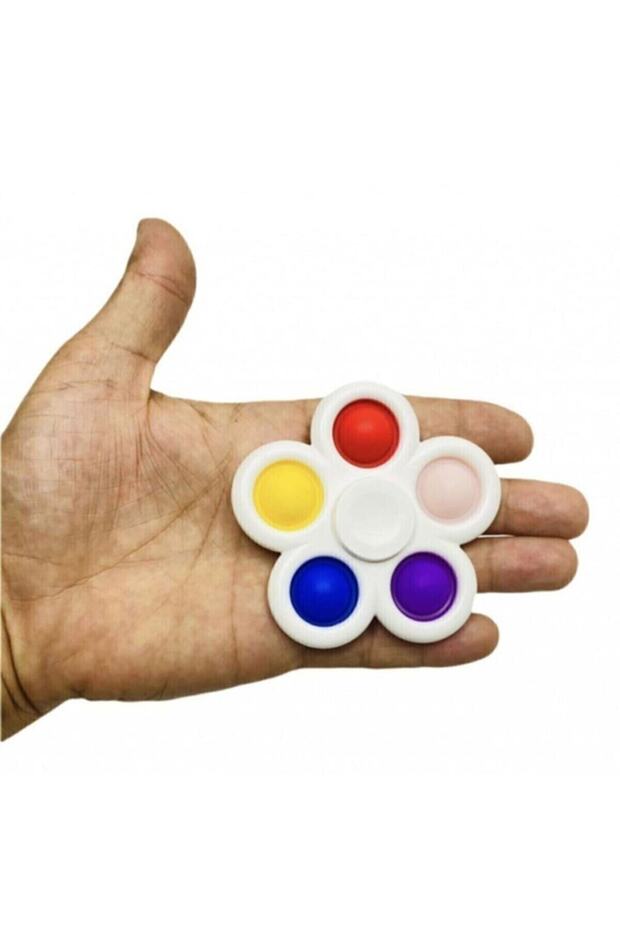 Pop It Dimple Digits Fidget Spinner Stres Çarkı 5 Popitli 8 Cm Çap - 2